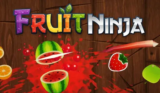 Fruit Ninja game play with fruit slices and bombs