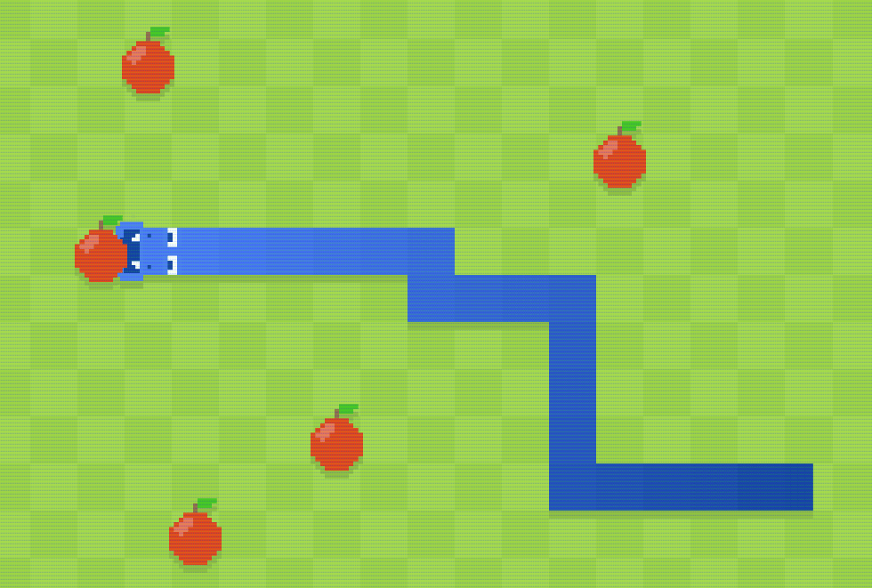 Google Snake game with classic snake on grid
